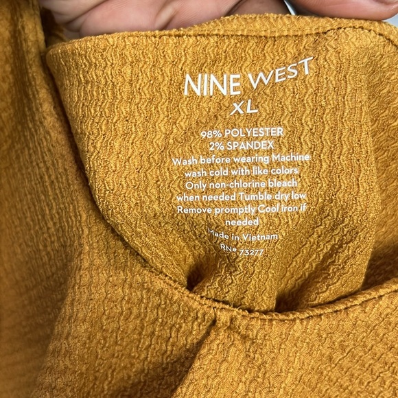Nine West Mustard Yellow Tank Top Shirt Ruffle Scoop Neck Sleeveless‎ Sz XL Chic - Picture 3 of 8
